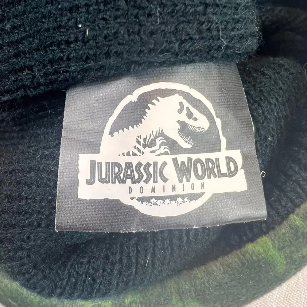 Jurassic World Boys Beanie Winter Hat Youth One Size Green T-Rex